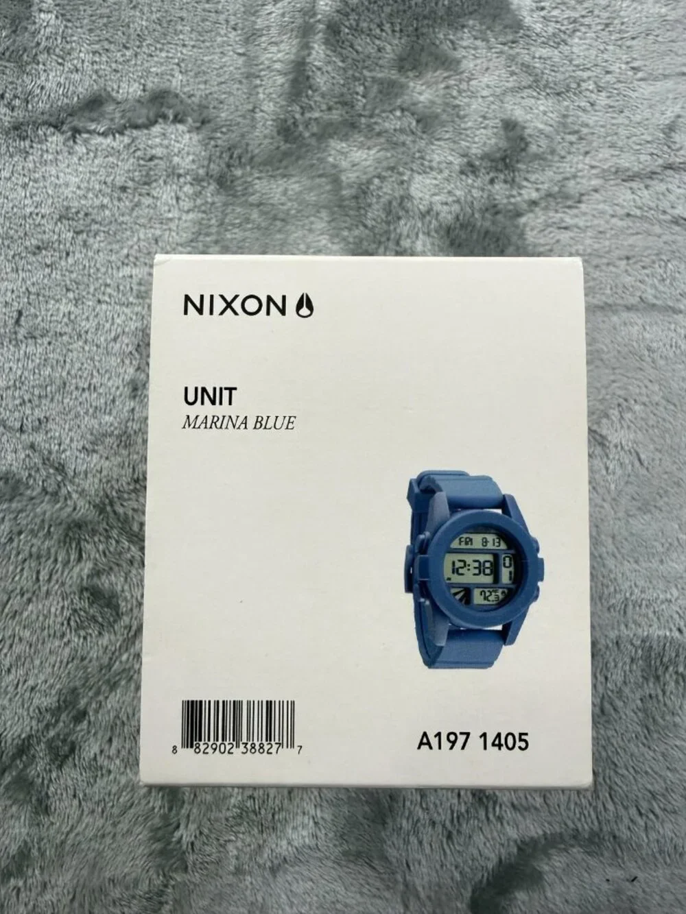 New Nixon The Unit Men's Watch Digital Dial Marina Blue Rubber Quartz A197 1405
